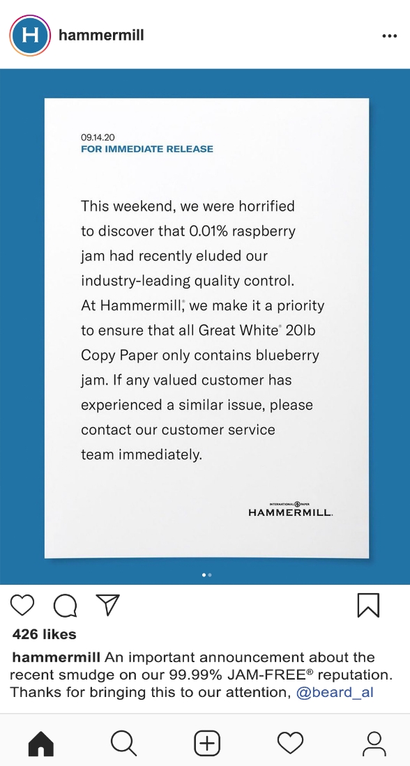 Letter from Hammermill