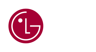 The image shows the LG logo. The logo comprises a white 